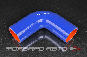 Патрубок силиконовый 63 мм, 90°, L=150*150 мм, синий MELCO 90°-63-150-150