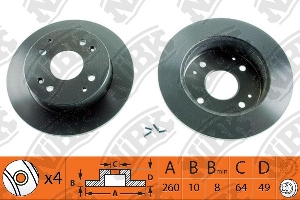 Диск тормозной задний NiBK RN-1054