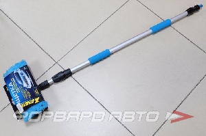 Щётка для мытья авто поролоновая 112/177см, телескопическая с краном ZEUS ZB004-606