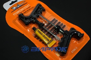 Набор для ремонта бескамерных шин (шило-рашпиль, игла,жгуты,клей) AIRLINE ATRK-3