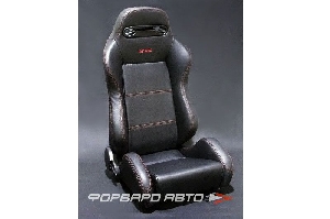 Кресло + салазки регулируемое черная кожа (красная нить) RECARO SR3 style  SPD/PU