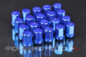 Гайки колесные 12*1,25*35, конус, ключ на 19, синие, блистер, КОМПЛЕКТ 20 шт Save Car N087_12х1.25_Blue-35