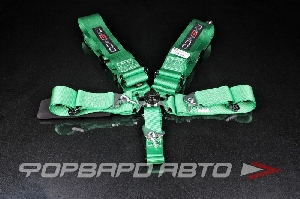 Ремни 5-ти точечные, 3"+3" SFI зеленый RAEMCO S-C-05GR-ML
