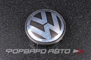 Колпачок ступицы для литых дисков Volkswagen, D52/56мм, h=2,5-6мм, Black/silver+ободок <> Volkswagen , 53-54.5/56