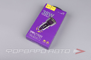 Устройство зарядное (PD 20W+QC3.0) 38W, Type-C+USB, цвет фиолетовый HOCO Z52