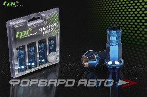 Гайки колесные 12*1,5 53мм24мм17мм, Scratch Free Racing Nuts 4 штуки, голубые TPI 