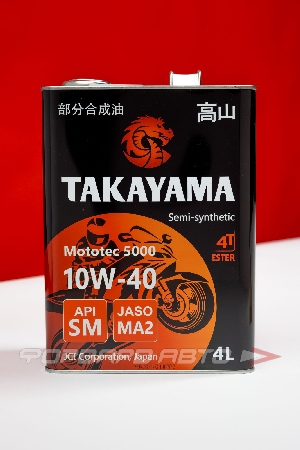Масло моторное 10W40 4л, 4T Mototec 5000 SM MA-2 металл (с) TAKAYAMA 605580