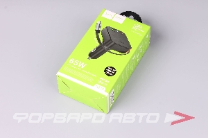 Устройство зарядное 65W, быстрая зарядка (PD30W+QC3.0), встроенный кабель Type-C, 2C1A, цвет черный HOCO NZ18