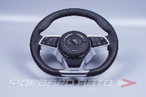 Руль для автомобиля ВАЗ 2170-1118-2190-2123 в стиле AMG ( серебристая  вставка) МУЛЬТИРУЛЬ ПЛАСТИК 2190-2192-2170-1118-2123