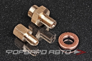 Фитинг переходник M10*1 (вход) - M10*1 (выход) для регулятора тормозных усилий Wilwood под торм.трубку ВАЗ M10*1,25 мм, комплект, латунь ФОРВАРД АВТО 