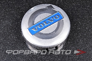 Колпачок ступицы для литых дисков Volvo, D62/64мм, Silver/blue Китай VL-01