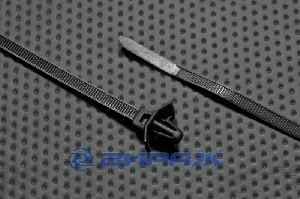 Стяжка 4,8*200мм, пластик, для крепления на поверхности, черный HONT 