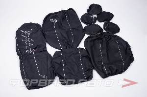 Накидки на сиденье универсальные (7предм,4подгол.) с поролоном, трикотаж/вышивка (чёрный) RED SIGN FOR LADIES 