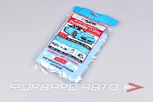 Салфетка микрофибра 38х40см  синяя ABRO CT-210-BL