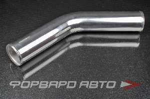 Патрубок алюминиевый 89 мм 45 градусов хром (L-300*300) AUTOBAHN88 