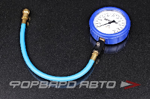 Манометр (измеритель давления в шинах) синий 0-4 BAR, 102 мм INTERCOMP 360073