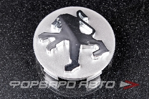 Колпачок ступицы для литых дисков Peugeot, D57/60мм, h=3-12мм, Silver+3D хром лого, <> Peugeot , 56,5-5