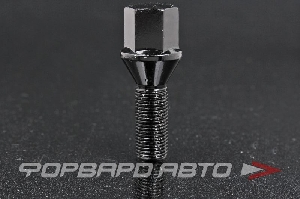 Болт колеса 12*1,25*28 конус, ключ на 17, сталь, чёрный ВЕКТОР 172110 BA