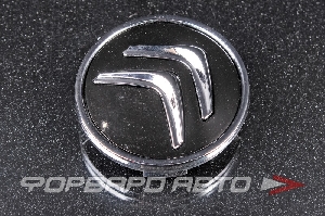 Колпачок ступицы для литых дисков Citroen, D57/60мм, Black+3D хром лого+ободок, <> CT-03