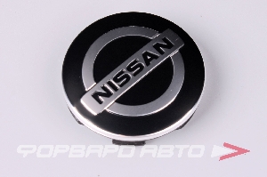 Колпачок ступицы для литых дисков Nissan, D54/58мм, Black/silver, Save Car 8_58мм_ST_СМК