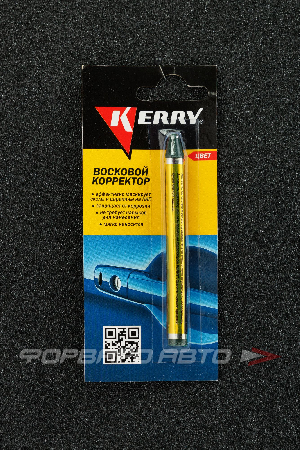 Корректор-карандаш для ремонта сколов и царапин восковой, зеленый KERRY KR-195-4