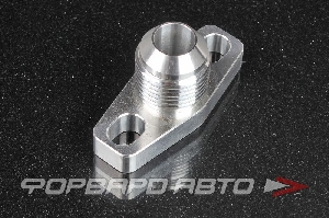 Фланец слива с турбины 7/8-14, AN10 алюминиевый Garrett, черный AB88 