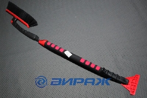 Щётка-смётка со скребком (85-125см) телескопическая поворотная щетка AUTOVIRAZH AV-2136