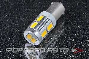 Лампа светодиодная H10W 12V/24V (BA9s) 1,5W теплого свечения (10 диодов) Китай 