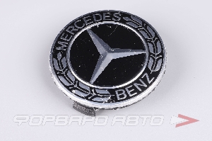 Колпачок ступицы для литых дисков Mercedes, D71/75мм, Black/Silver <> MB-08