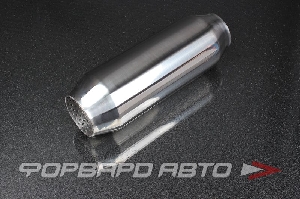 Резонатор универсальный вход/выход = 76 мм, D корпуса = 103 мм, длина = 300 мм (нержавейка, полированная) AUTOBAHN88 
