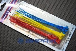 Стяжка 3,6*150мм пластик (30шт, красн., желт, голуб)  