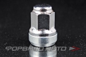 Гайка колеса 12*1,5*32 конус подстроечный +-1мм, закрытая, ключ 17 луч, хром ВЕКТОР 311345PCD