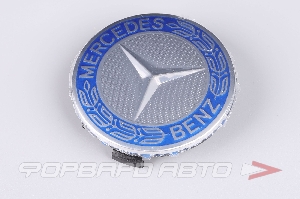 Колпачок ступицы для литых дисков Mercedes, D71/75мм, h7.5-17мм Silver/Blue <> MB-07