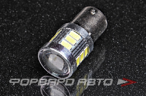 Лампа светодиодная 12V P21/5W BAY15d 18 SMD 5630 диодов, линза, (габариты, стоп сигнал) KS-AUTO 1157 SMD 18 L