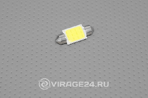 Лампа светодиодная 12V C5W SV8.5*36mm COB, белая Китай 