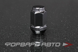 Гайка колеса 12*1,25*37 конус с выступом, головка на 19, сталь, чёрная ВЕКТОР 801444 BA-Cr