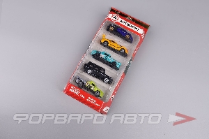 Набор коллекционных машинок 1:64, 5 штук (SUP-003 BL/BK, RCN-002 YE, RET-001 TF, 4X4-002 BK, TRU-002 GR/GY) AUTOPROFI SET-0503