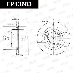 Диск тормозной FAP FP13603