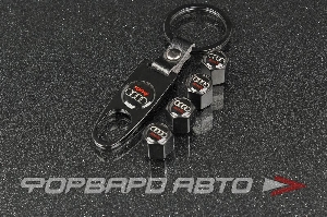 Колпачок вентиля колеса AUDI брелоком, черный MELCO RS-08362