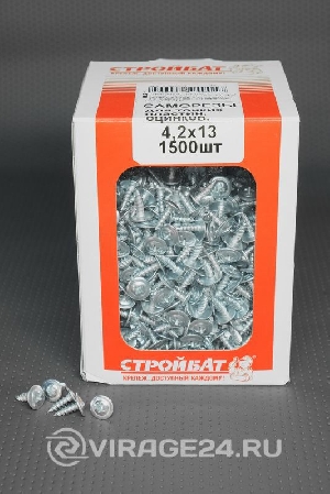 Саморез ШСММ 4,2*13 с пресс-шайбой острый (1500шт) оц. <> 