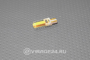 Лампа светодиодная 12V T10 1SMD прозрачный силикон, белая Китай 