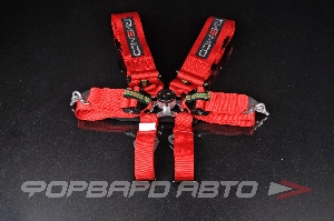 Ремни 6-ти точечные, 3" FIA 8853-2016 (до 2030 года) красный RAEMCO C-06R-AL