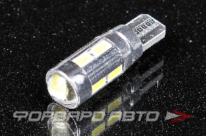 Лампа светодиодная 12V T10 белая, ЛИНЗА 10SMD, CANBUS обманка KS-AUTO T10 SMD10 (5630) L CAN