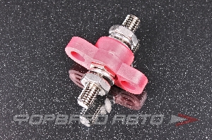 Клемма 3/8" силовая проходная, красная  670161