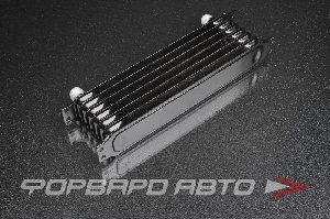 Радиатор масляный 300*90*50 7 рядов универсальный под шланг AN10 (маслокулер / oil cooler) черный AUTOBAHN88 