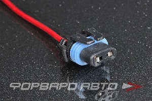 Разъем для лампы HB3, H10 пластик (2 проточки) с проводами MELCO S-НВ3-p