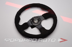 Руль 320 мм, нулевой вылет, замша, черная нить NRG RST-012S