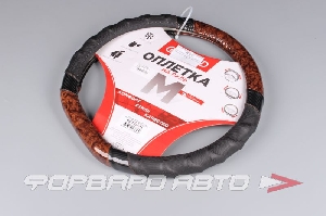 Купить Оплетка руля (М) Drift-1  экокожа (черно-коричневая,лак) SKYWAY S01102504 Оплетка руля (М) Drift-1  экокожа (черно-коричневая,лак) SKYWAY S01102504