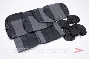 Чехлы на сиденья универсальные (9 пред., 5 подгол.) экокожа"RANGER LEATHER" CARFASHION 11205