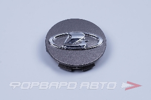 Колпачок литых дисков для автомобиля ВАЗ 2180 VESTA, LADA X-RAY R-16/17 графит с хромированным знаком (железн. обод) ПЛАСТИК 8450032831